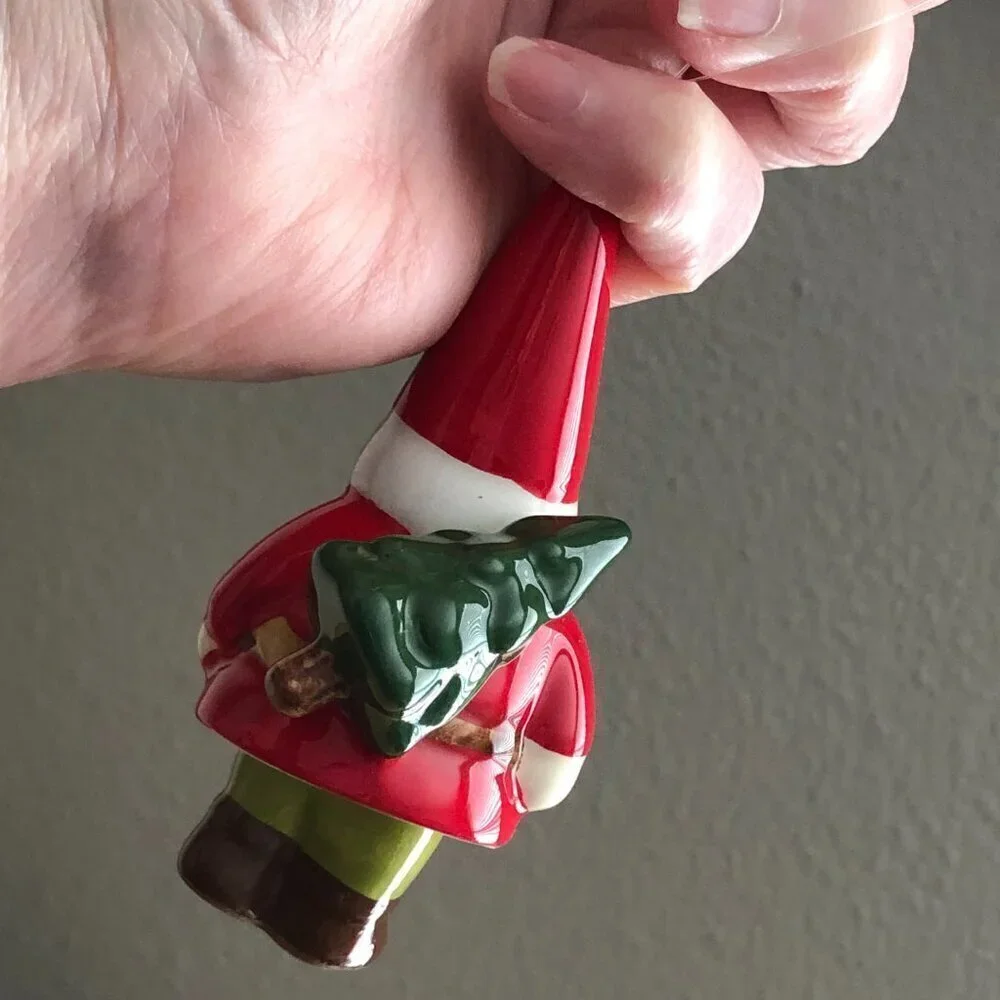 Vintage Porcelain Dangling Legs Santa Klaus Holiday Ready